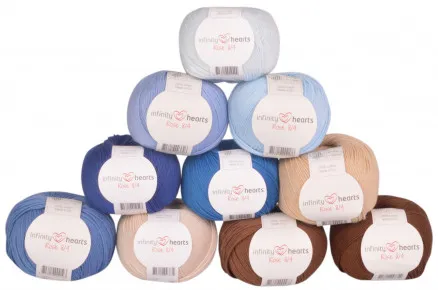 Infinity Hearts Rose 8/4 Garnpakke 16 nyanser av brun og blå - 10 stk - Garnpakke 16 nyanser av brun og blå
