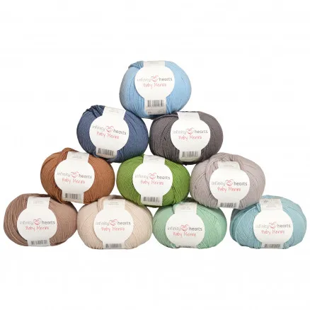 Infinity Hearts Baby Merino Garnpakke 03 Naturlige farger - 10 stk - Infinity Hearts Baby Merino Garnpakke 03 Naturlige farger