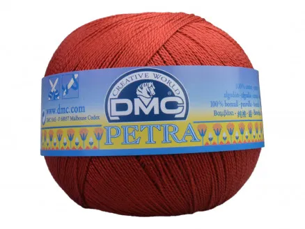 DMC Petra nr. 5 Heklegarn Unicolor 5355 Rust Rød